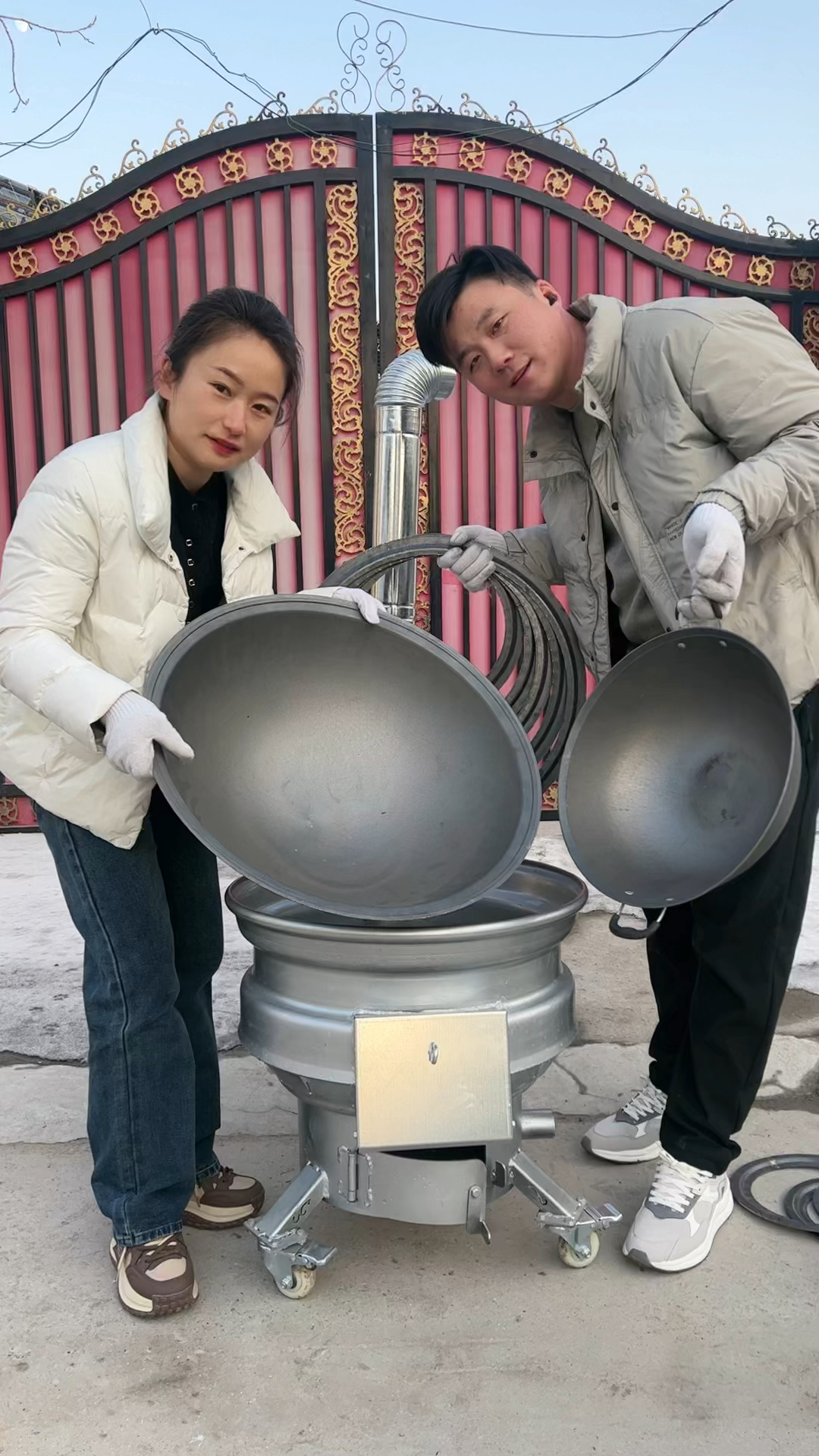 汽车轮毂柴火灶