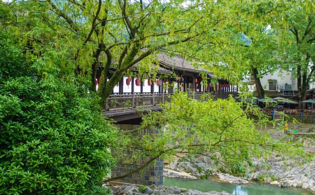 这座廊桥是余姚中村的招牌景点,每天都有很多村民在桥头摆摊