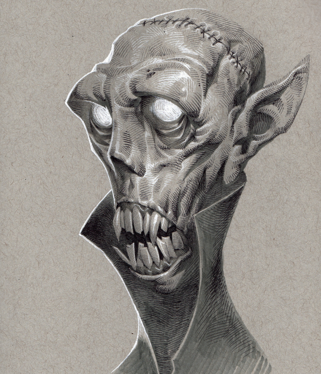 keele角色素描作品欣赏,描绘了外形独特的各色人物,突出了其个性特点