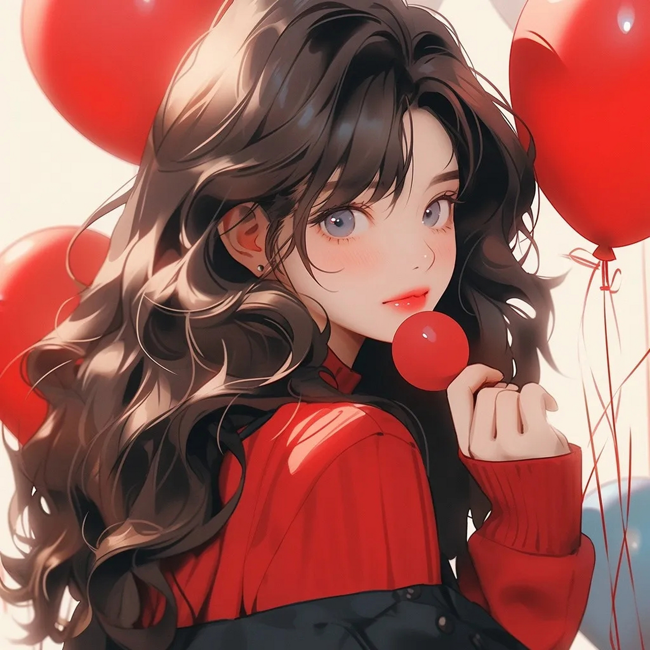 新年头像|红色可爱喜庆女生新年头像  #头像# #新年