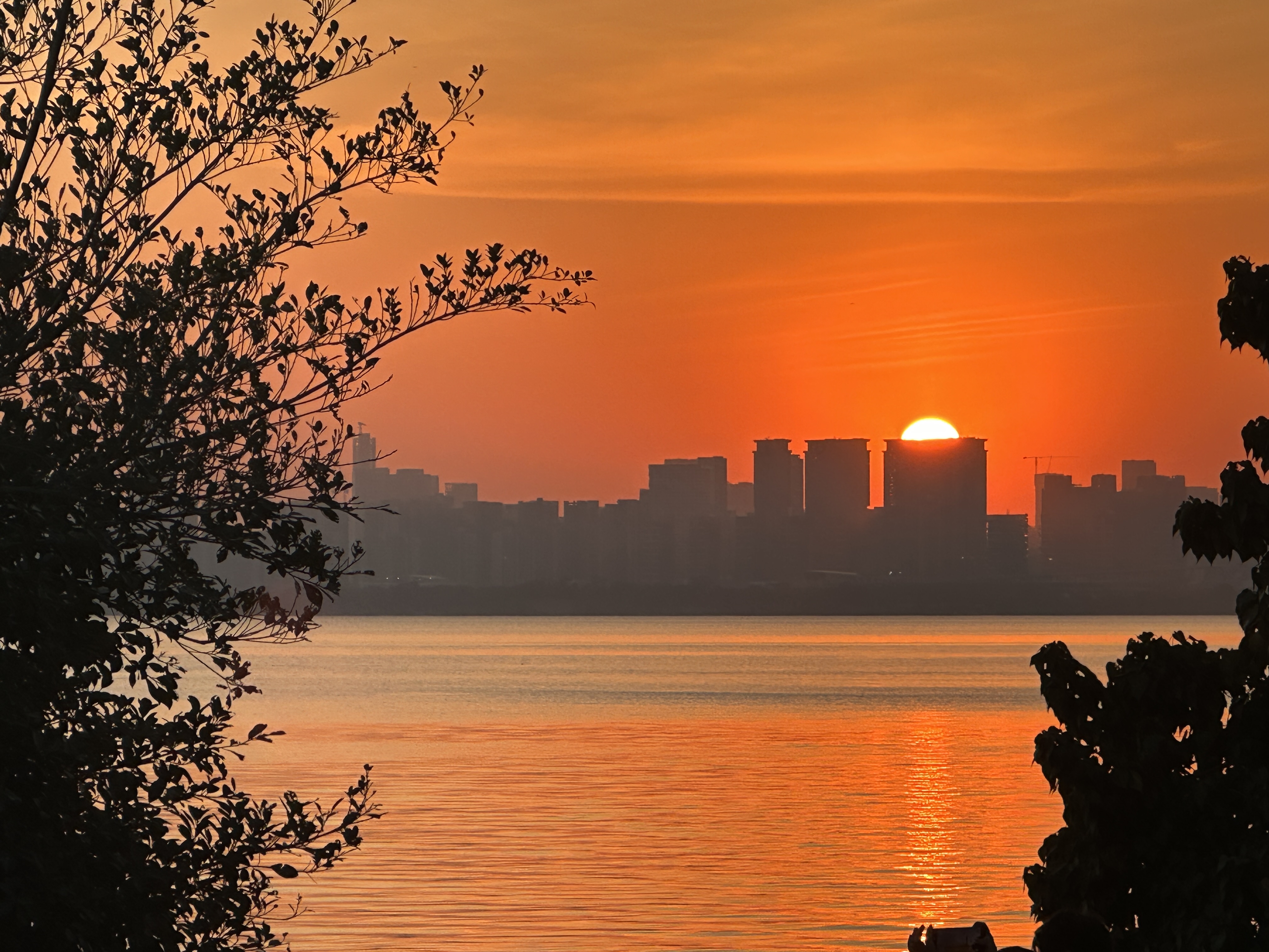 冬日的风,很冷但落日却依旧绝美!