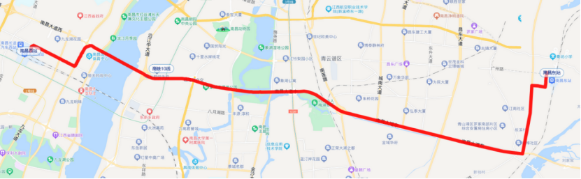 站點:南昌東站,東站路,國體中心地鐵站,西站大街黃崗山路口,南昌西站