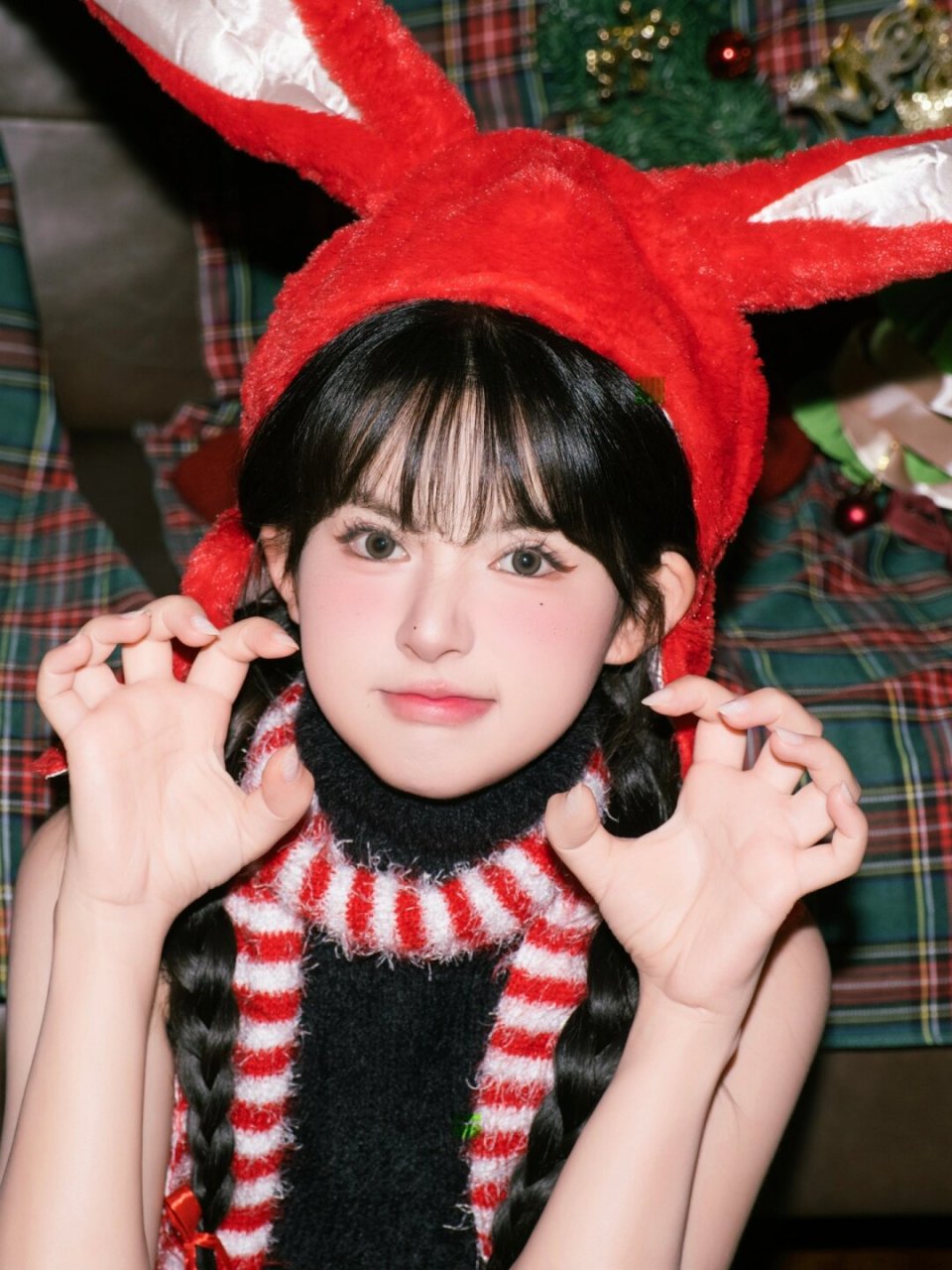 兔系妆容太可爱啦  如果你也喜欢那种呆萌,可爱的兔系风格,那么这款兔