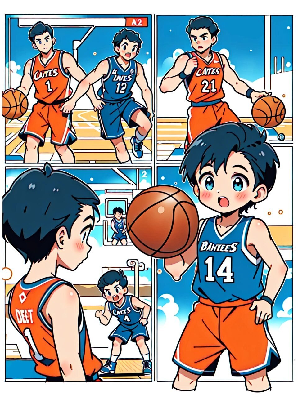 动漫男孩  爱打篮球的动漫男孩