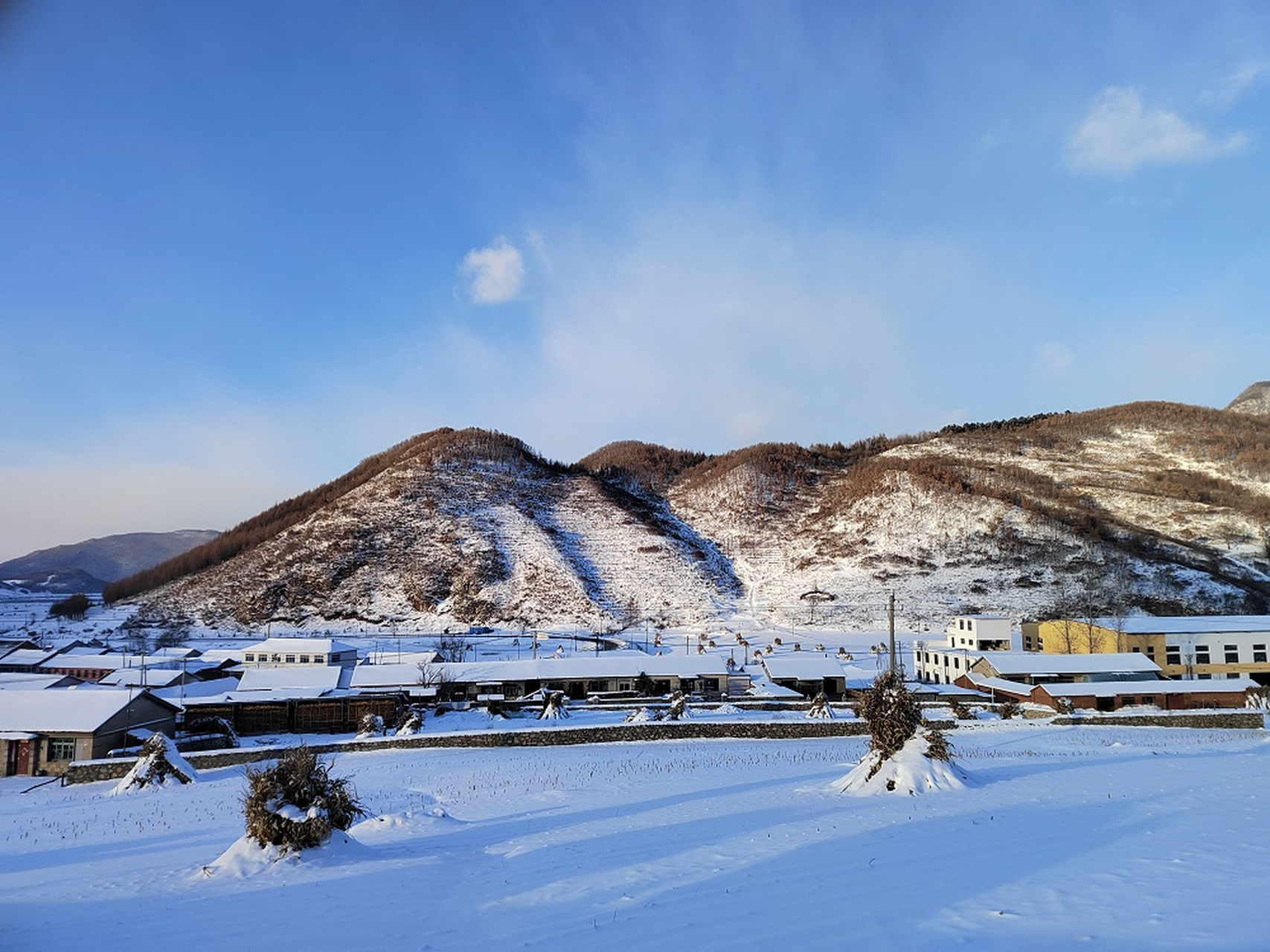 抚顺市新宾满族自治县大四平镇冬日乡村美景 #网红打卡地辽宁杠杠滴