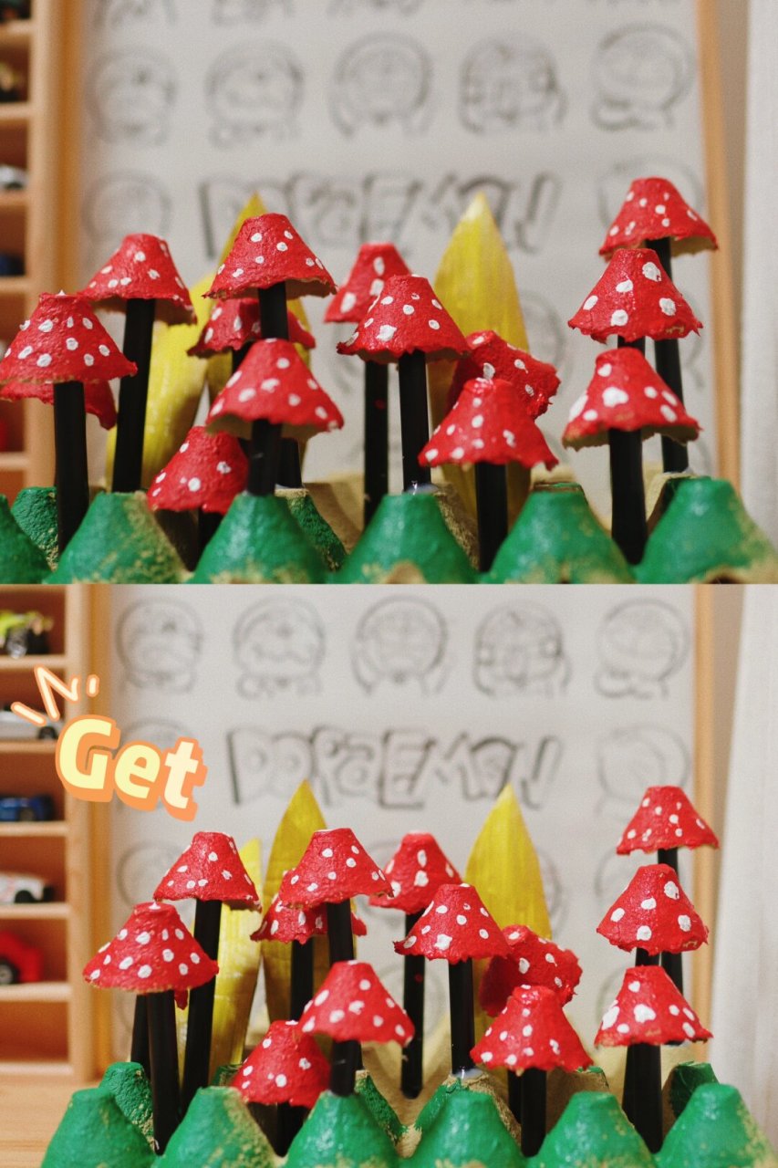 亲子手工|鸡蛋托变身小蘑菇啦  今天买了鸡蛋,发现鸡蛋托非常完好干净