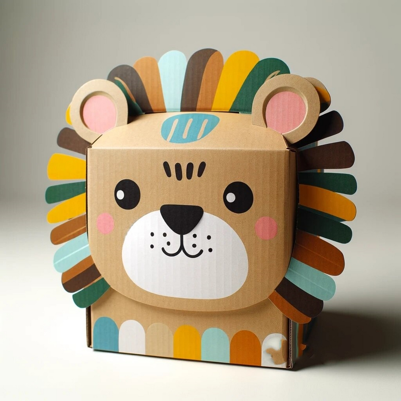 瓦楞纸野生动物  用纸盒弄成优雅的天鹅,庞大的大象,高挑的长颈鹿