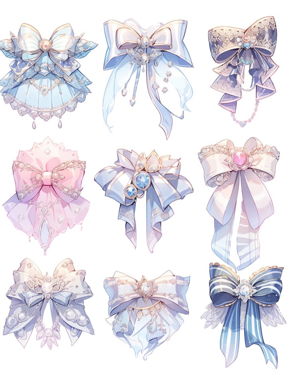 蝴蝶结素材l电子手帐插画素材分享  现在就赶紧来下载这些精美的蝴蝶