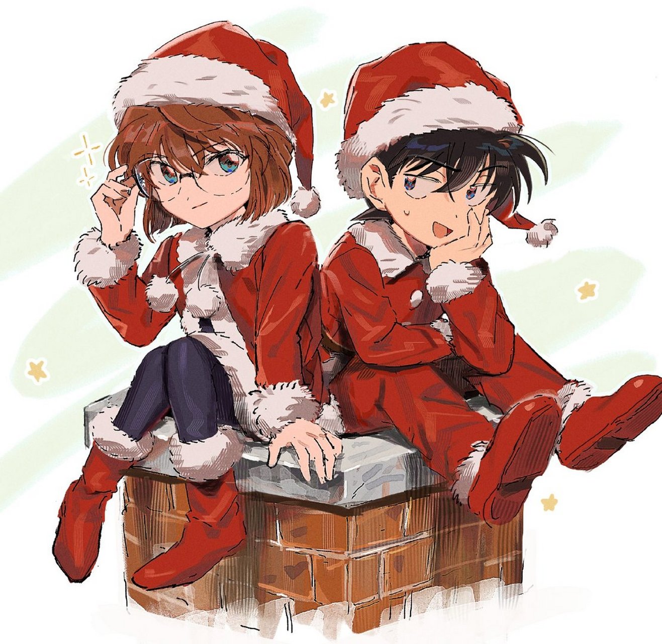 名侦探柯南# 柯哀党的圣诞节快乐