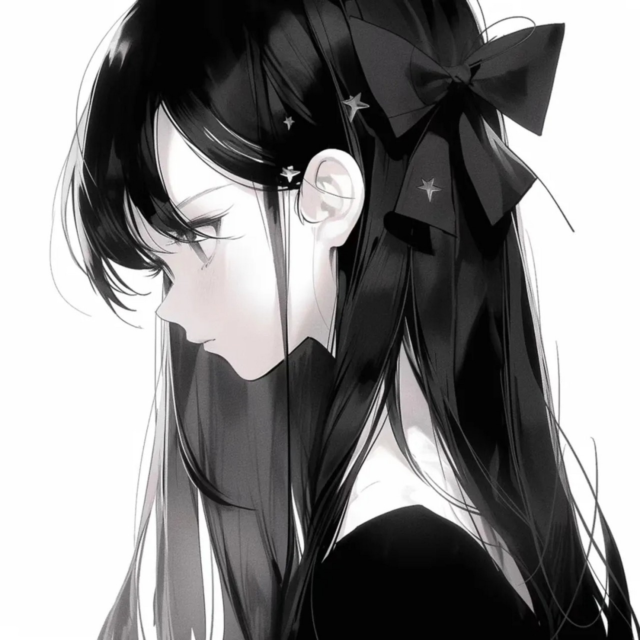 黑白女头 | 黑白动漫高冷女生头像  #头像
