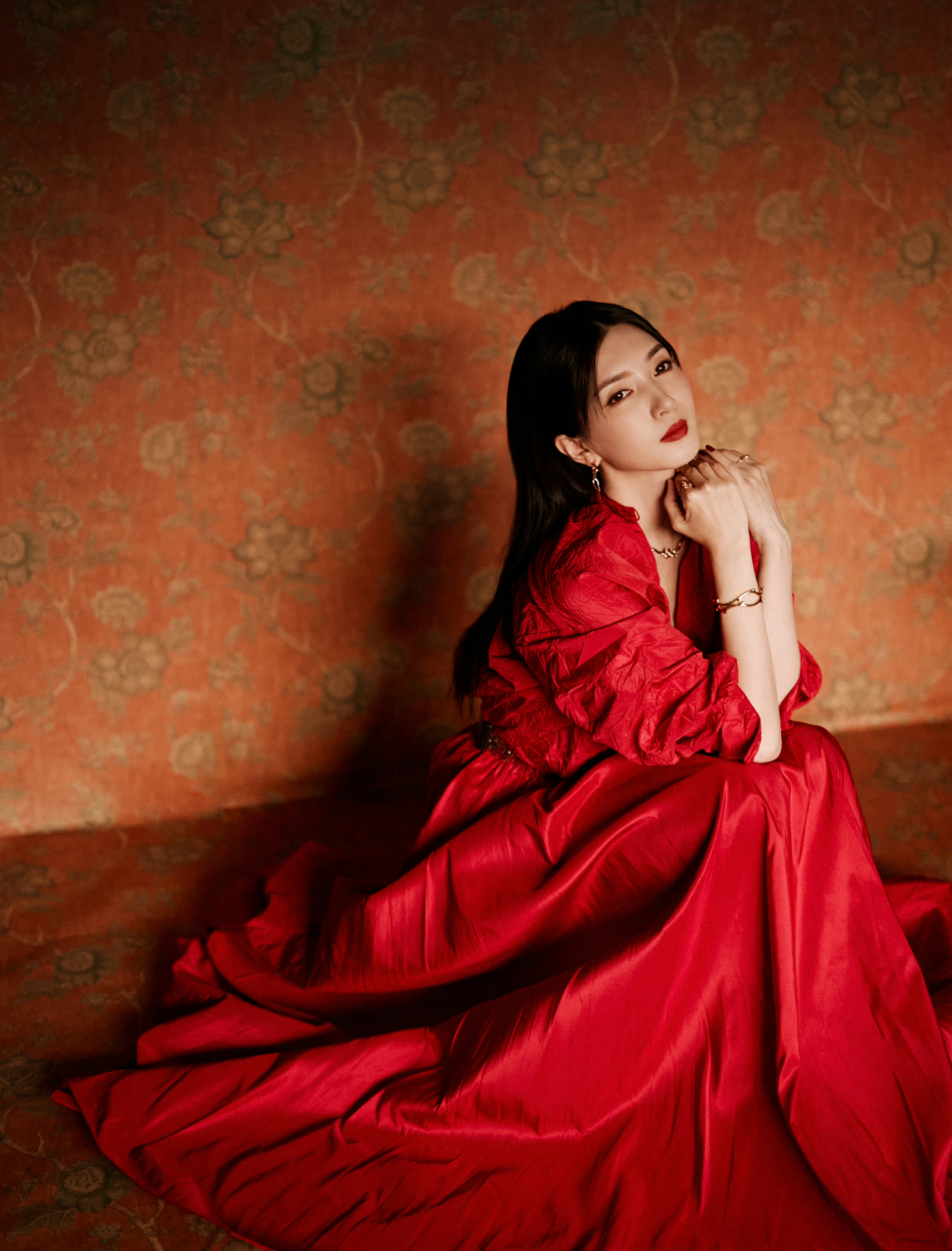 江疏影红色衣服#美女