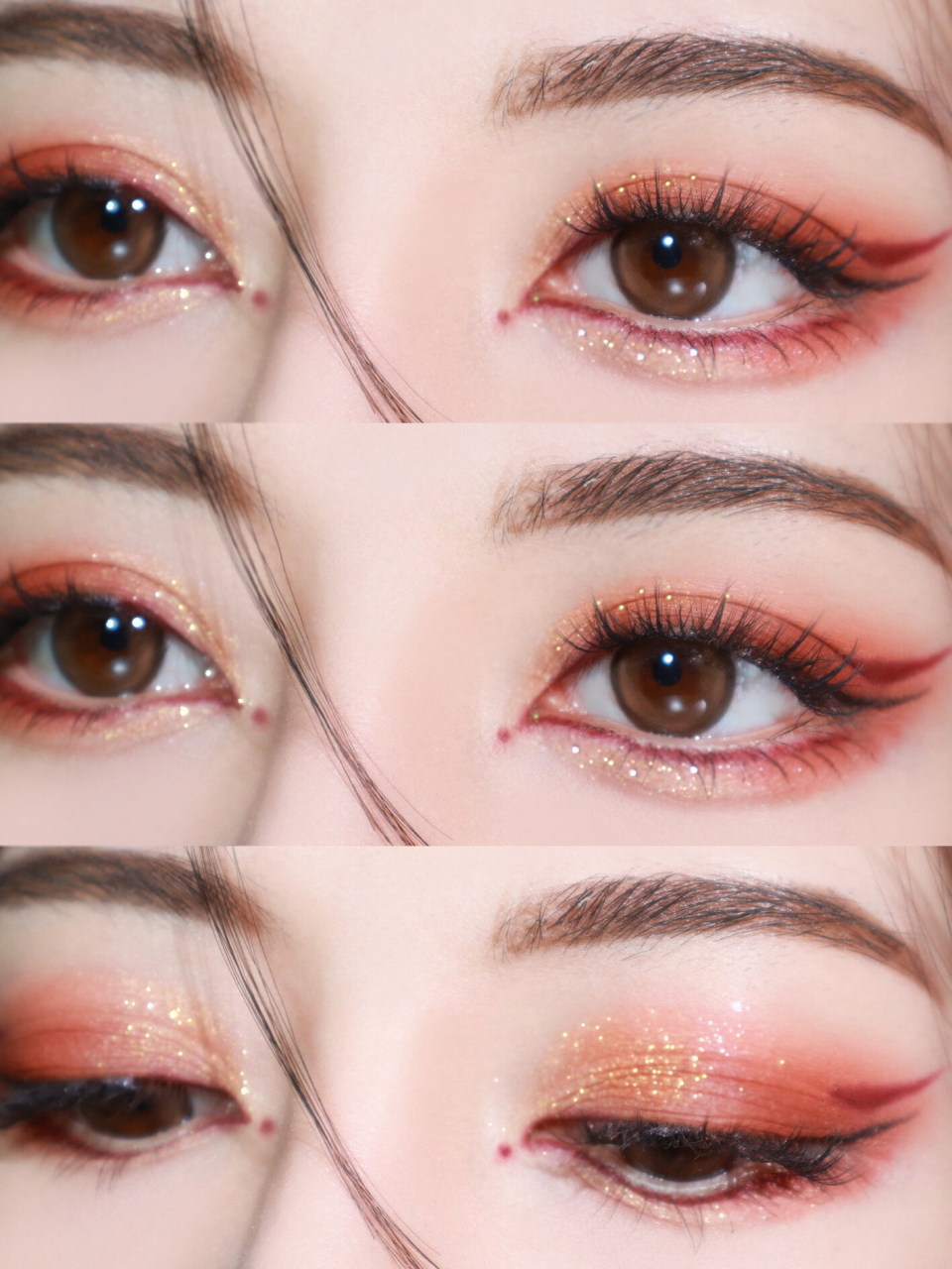 敦煌异域风钓系妩媚狐狸眼 	 今天的眼妆灵感来自貂蝉的遇见胡旋皮肤