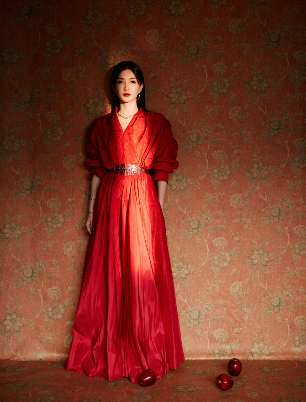 江疏影红色衣服#美女