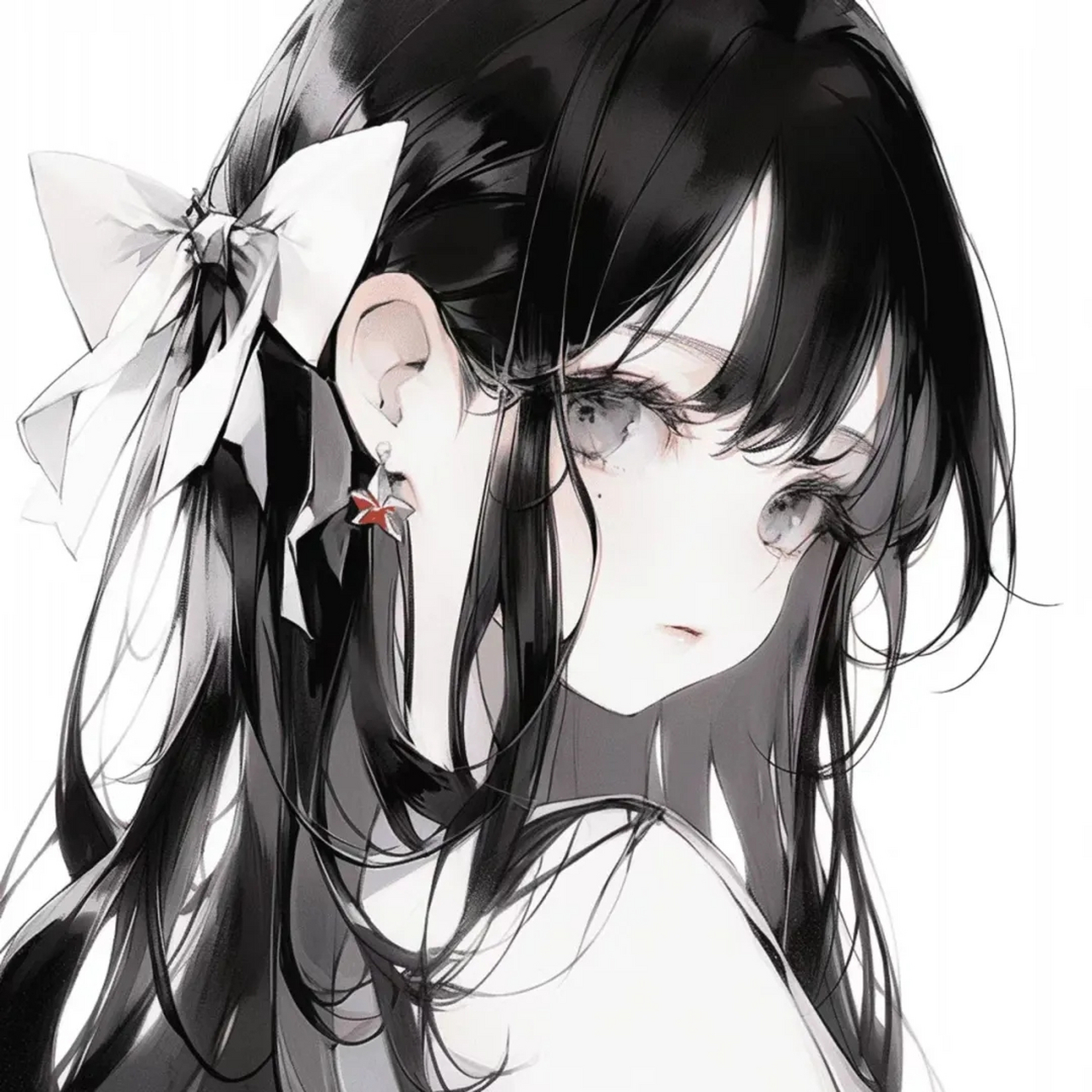 黑白女头 黑白动漫高冷女生头像#头像