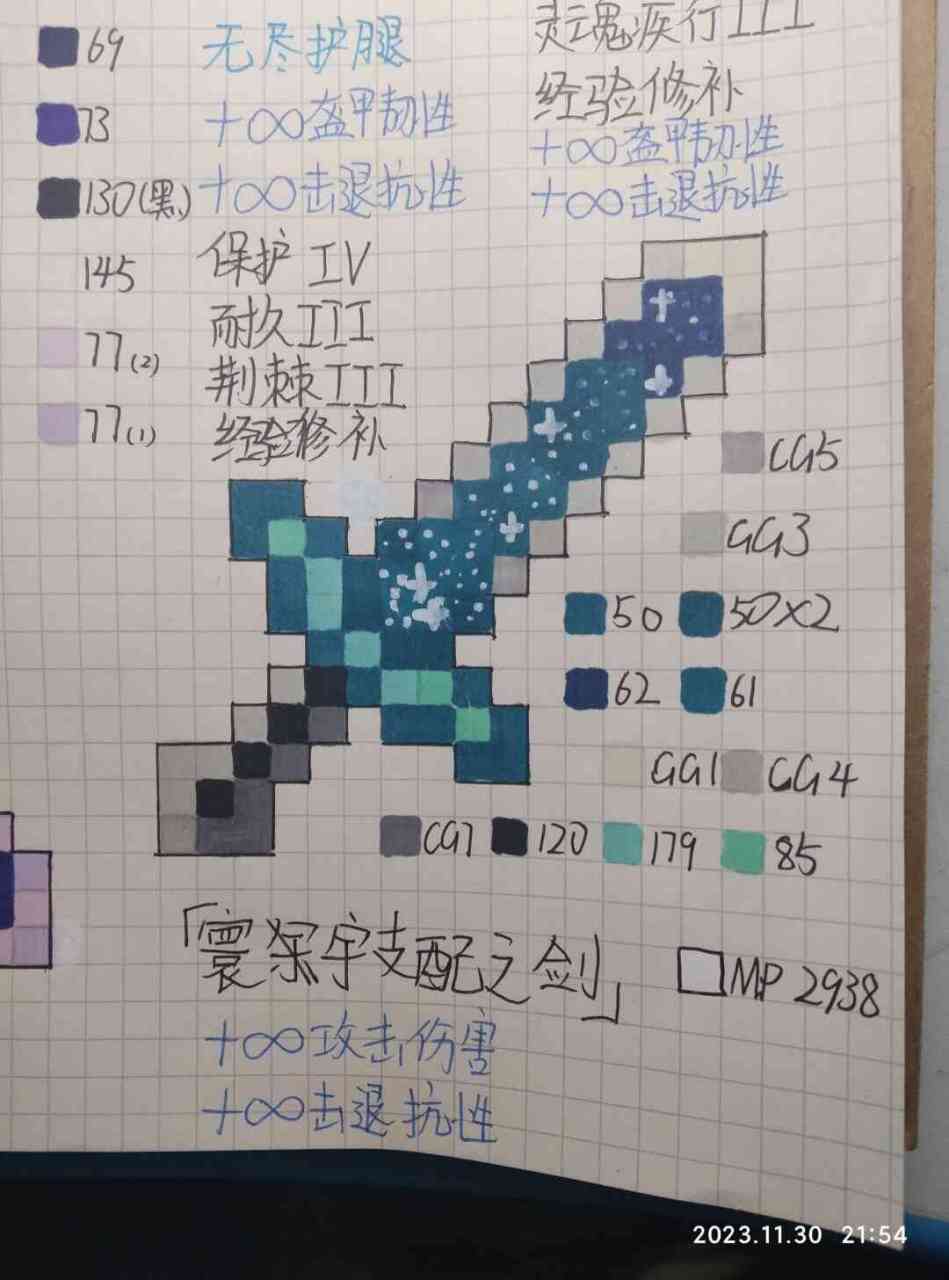 我的世界无尽装备像素画