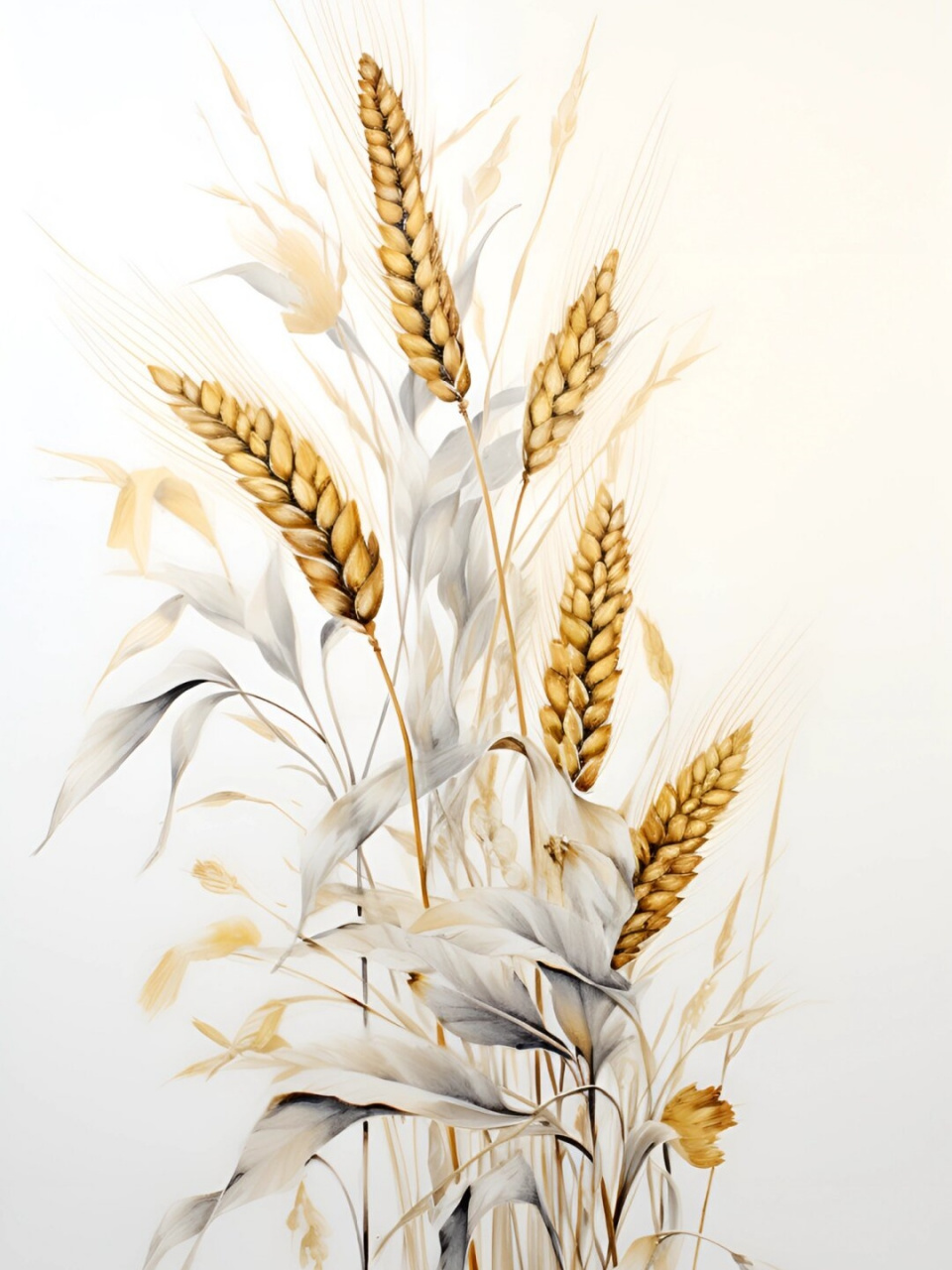 绘画素材金色麦穗  金色麦穗,丰富的纹理和细节,为创作增添秋天的丰收