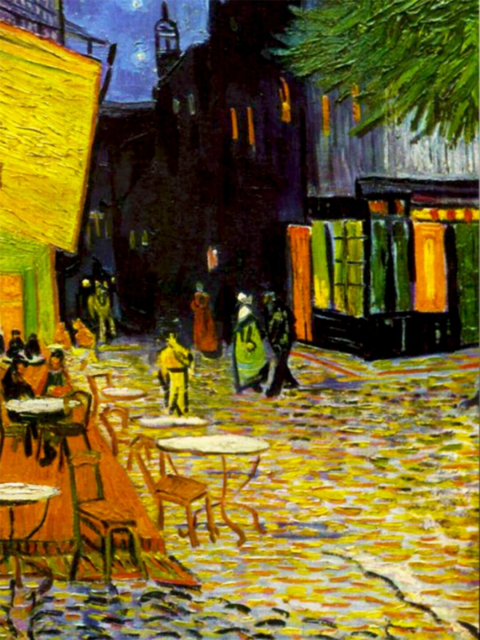 每天认识一幅世界名画  97《夜间的露天咖啡座》  梵高(vincent van