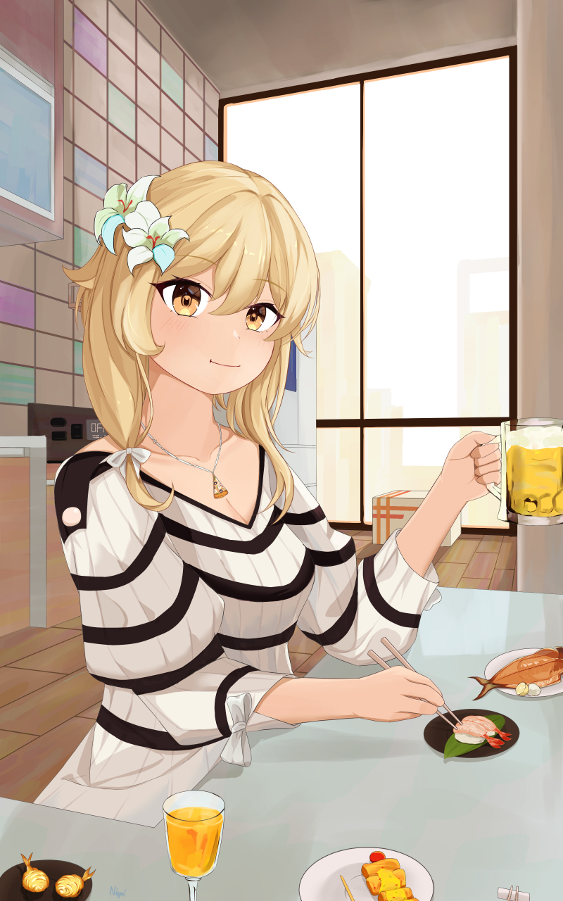 娜维娅和荧,荧妹这震惊的眼神,好呆啊! 画师:奈莉娅鹿夫斯基#二次元