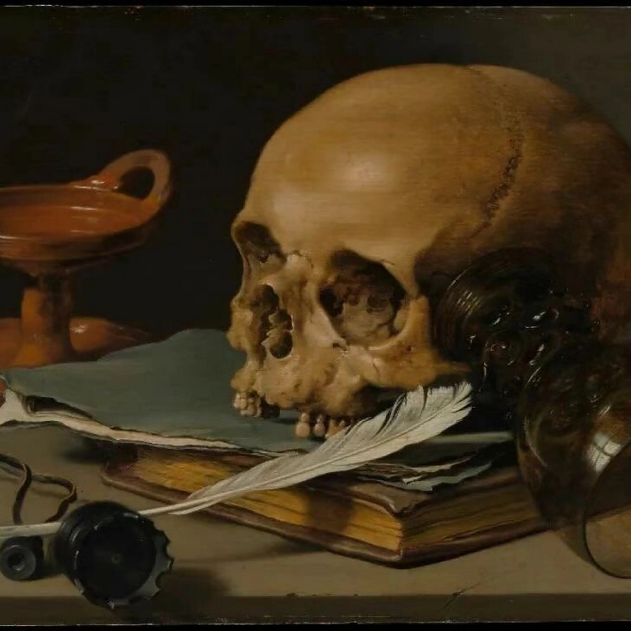 油画练习,来个骷髅头吧!