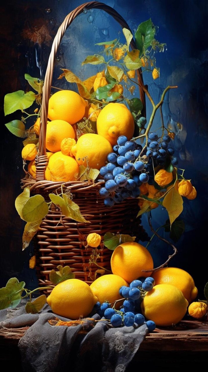 写实风格水果静物油画