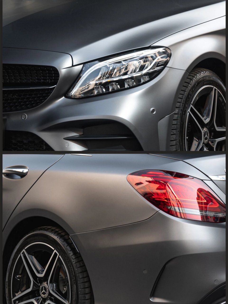 benz c260 绝地黑武士既视感,奔驰改色  这款奔驰c260的黑幻极地灰