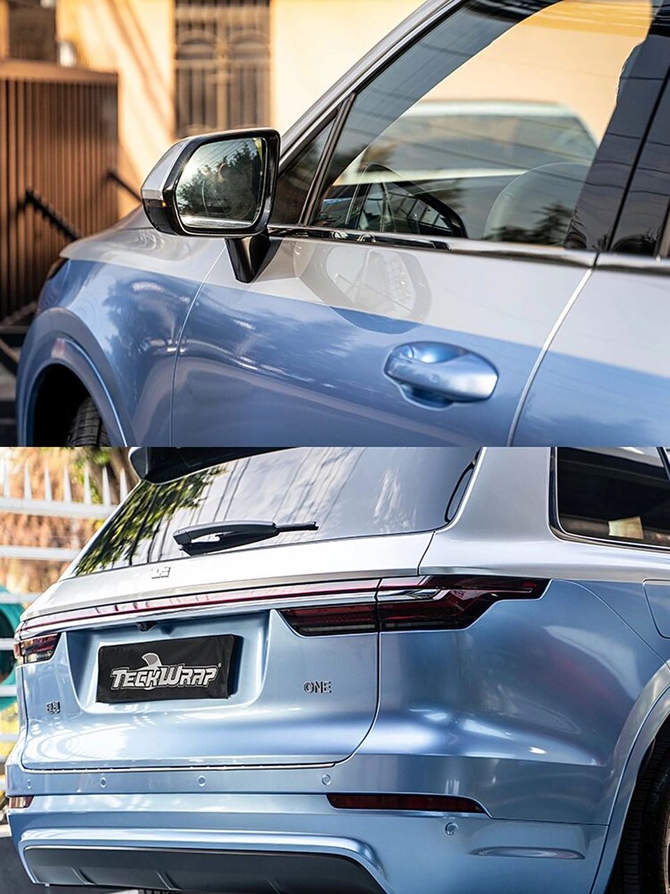 理想one夏日清爽双拼改色|改色案例  夏日清爽双色拼色,金属水晶银与