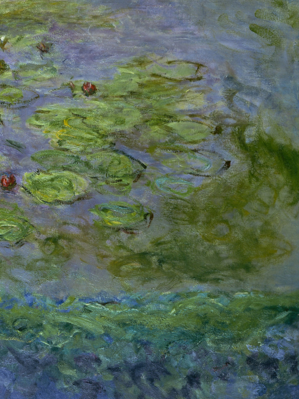 129莫奈油画《睡莲》高清附细节  克劳德·莫奈,这位法国画家,印象派