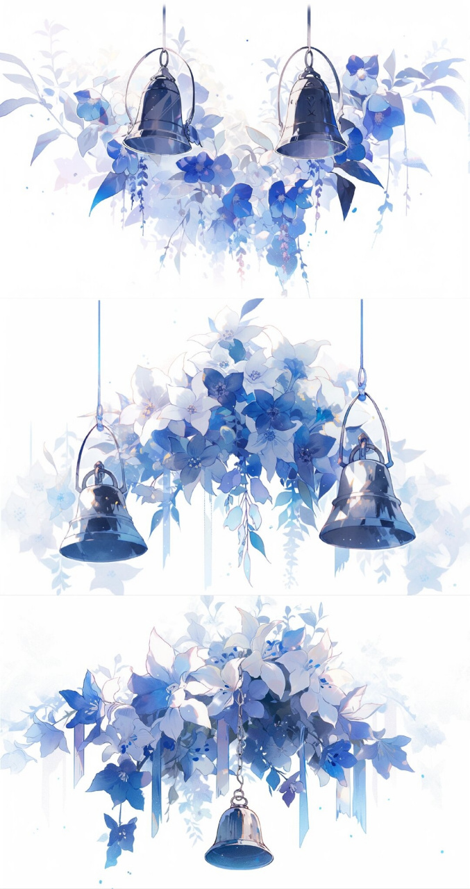 素材分享—蓝风铃花  动漫类的蓝风铃花,很好看呢