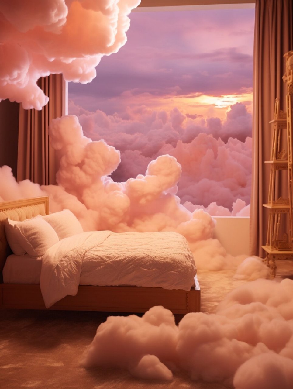 在这个粉色的卧室里,仿佛置身于一个梦幻的世界.