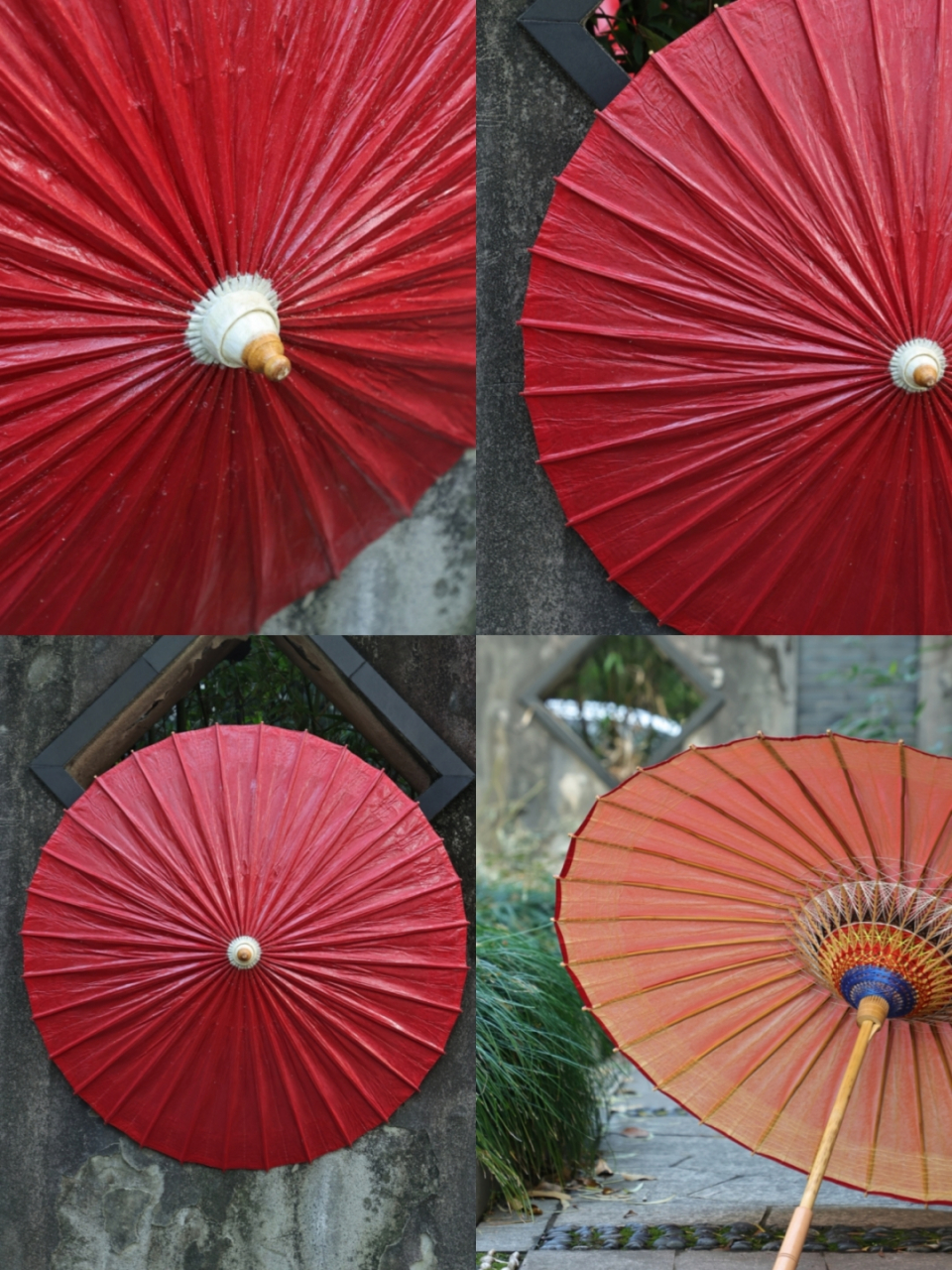 红色系列油纸伞合集  红色系列油纸伞,寓意着喜庆,祥瑞和繁荣.