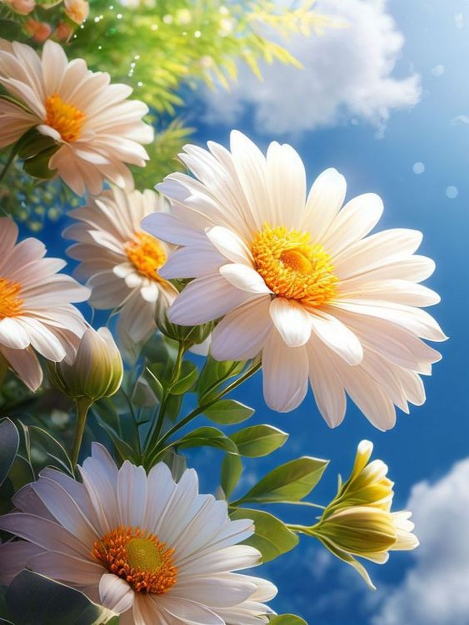 花朵壁纸,像飘浮在地面的云