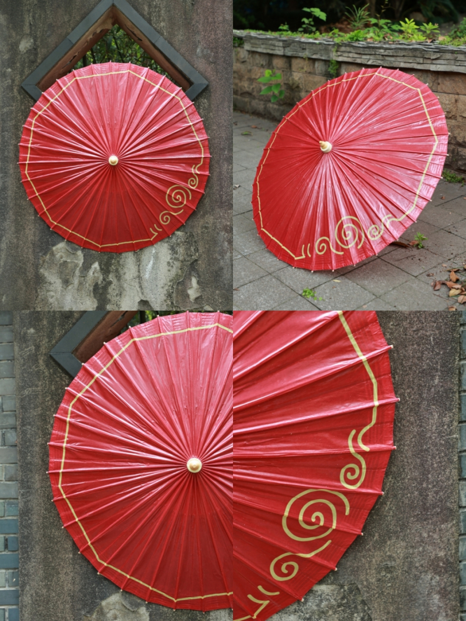 红色系列油纸伞合集  红色系列油纸伞,寓意着喜庆,祥瑞和繁荣.