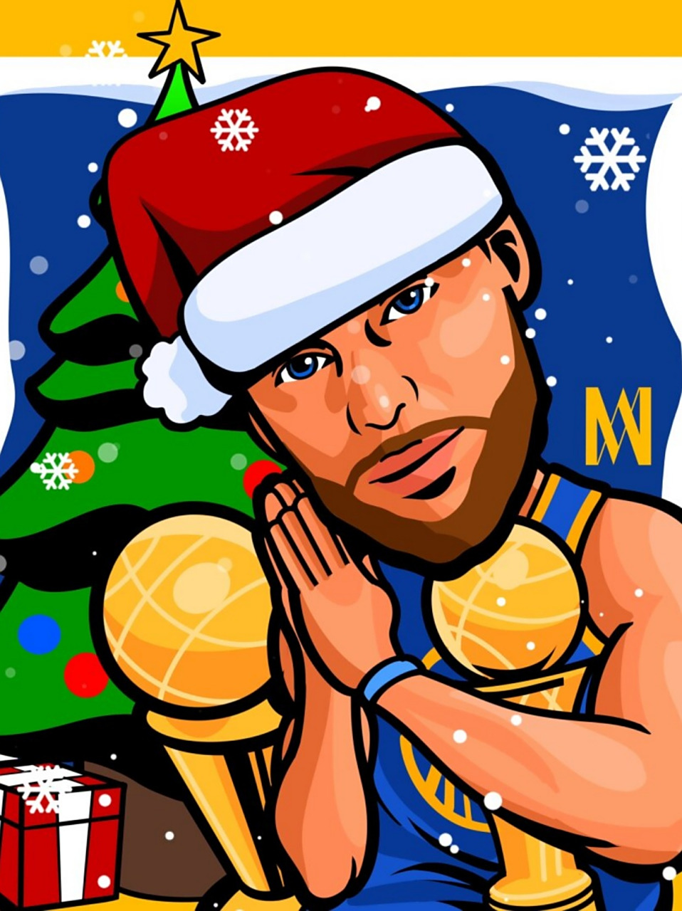 您的圣诞头像已送达   库里超可爱的动漫形象,快来看看吧.