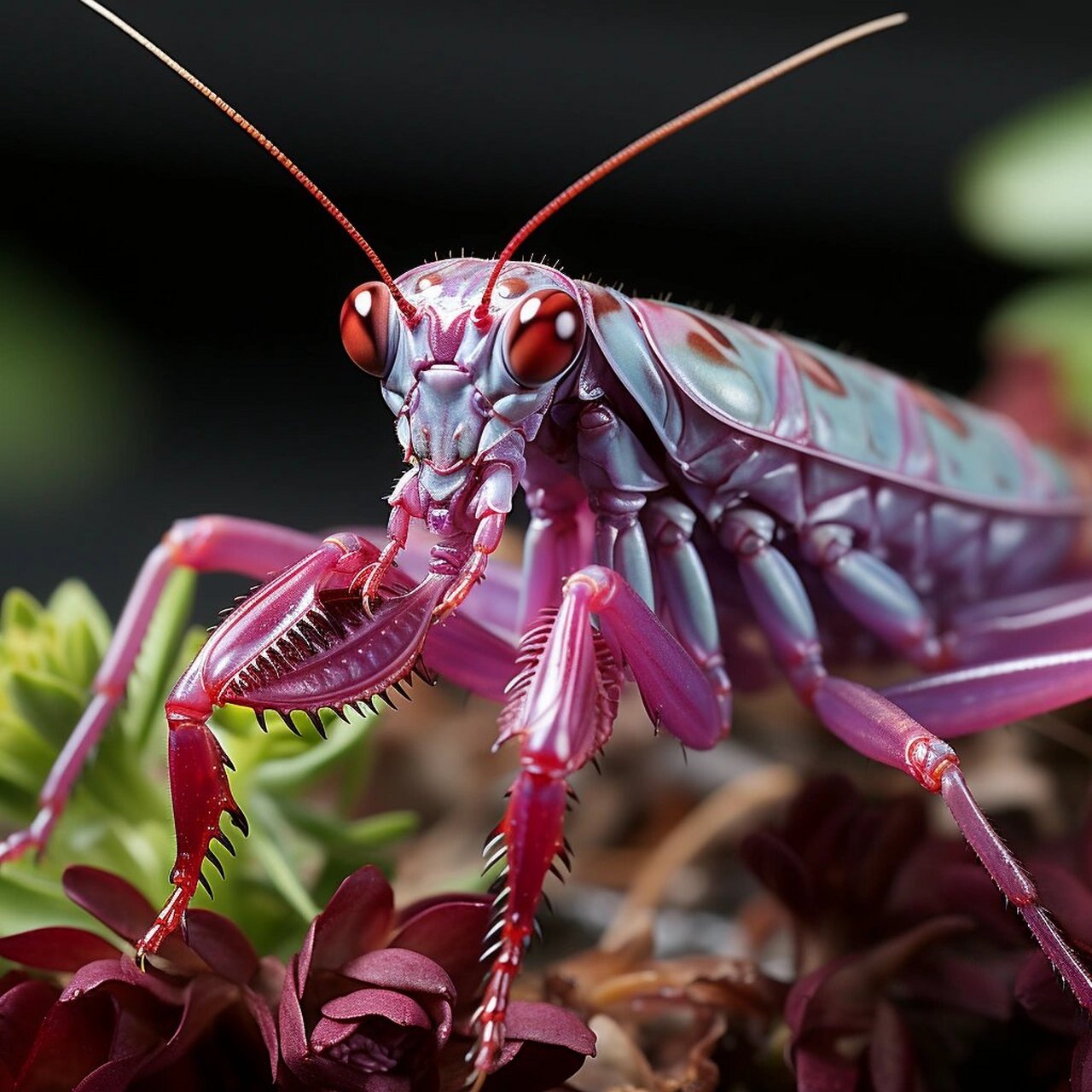 红樱花螳螂  红樱花螳螂,一个美丽而引人注目的昆虫,它的名字来源于其
