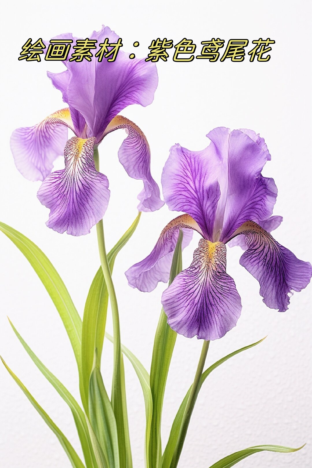 绘画素材:紫色鸢尾花