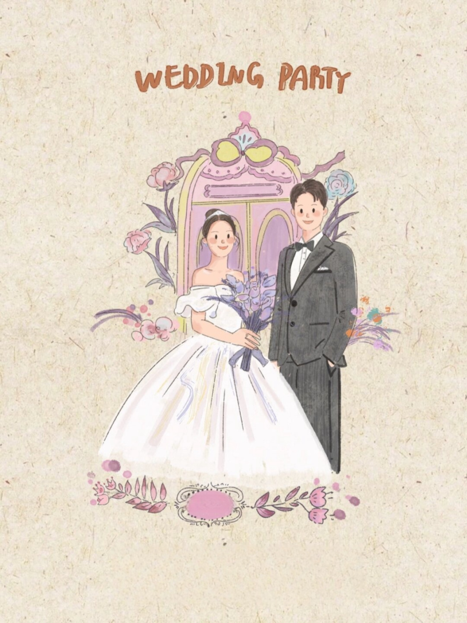 婚礼插画请柬封面合集