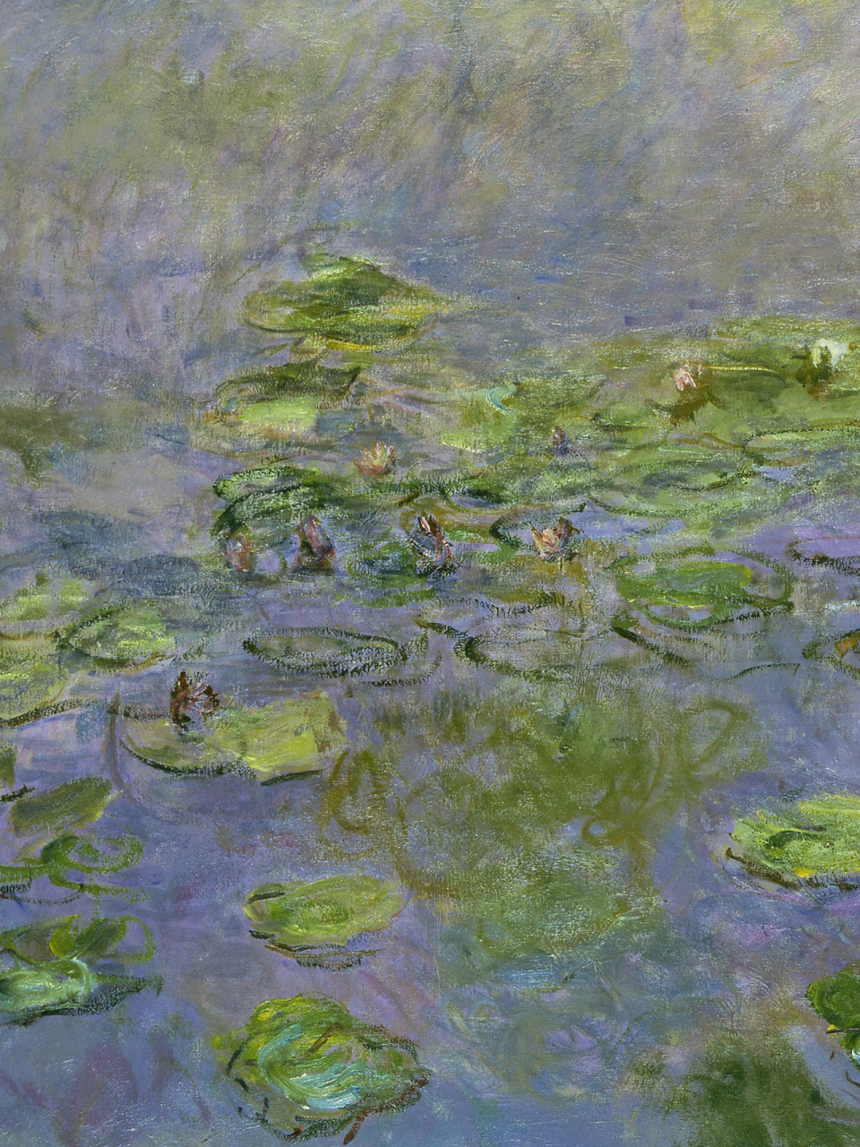 129莫奈油画《睡莲》高清附细节  克劳德·莫奈,这位法国画家,印象派