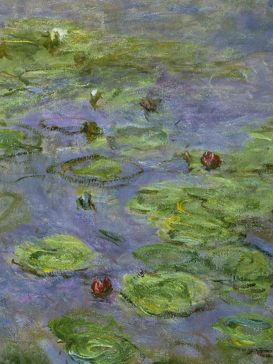 129莫奈油画《睡莲》高清附细节  克劳德·莫奈,这位法国画家,印象派