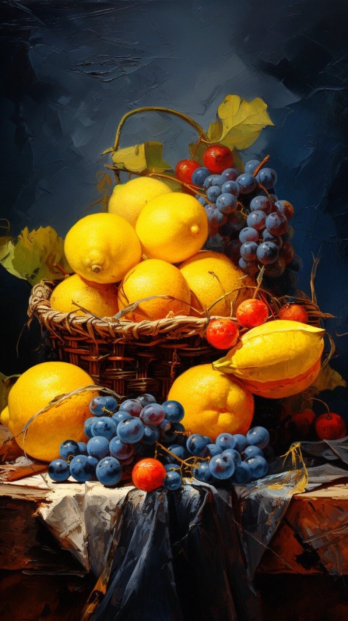 写实风格水果静物油画