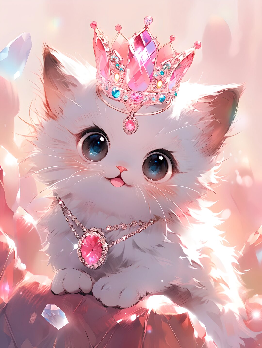 粉色的猫咪女王  粉嫩柔滑的小猫咪, 身姿优雅高贵.
