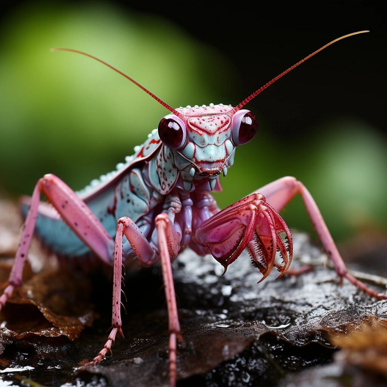 红樱花螳螂  红樱花螳螂,一个美丽而引人注目的昆虫,它的名字来源于其