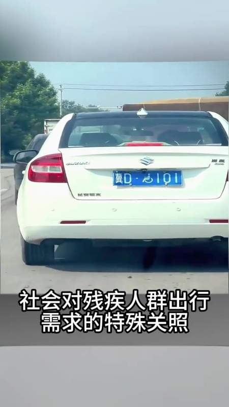 带有轮椅标志的蓝色车牌通常是专为残疾人士设计的