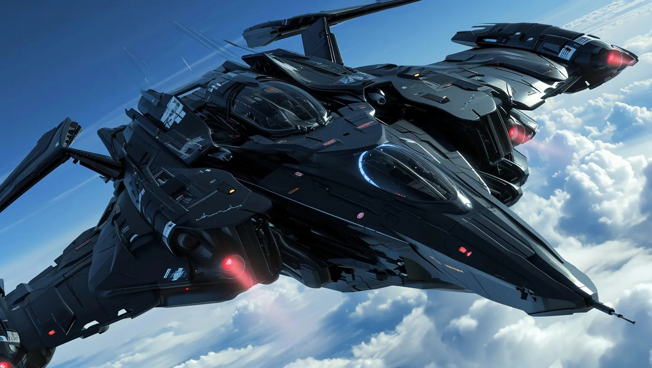 一组ai生成的未来战机作品,采用了隐身布局,具有低可探测的特点.