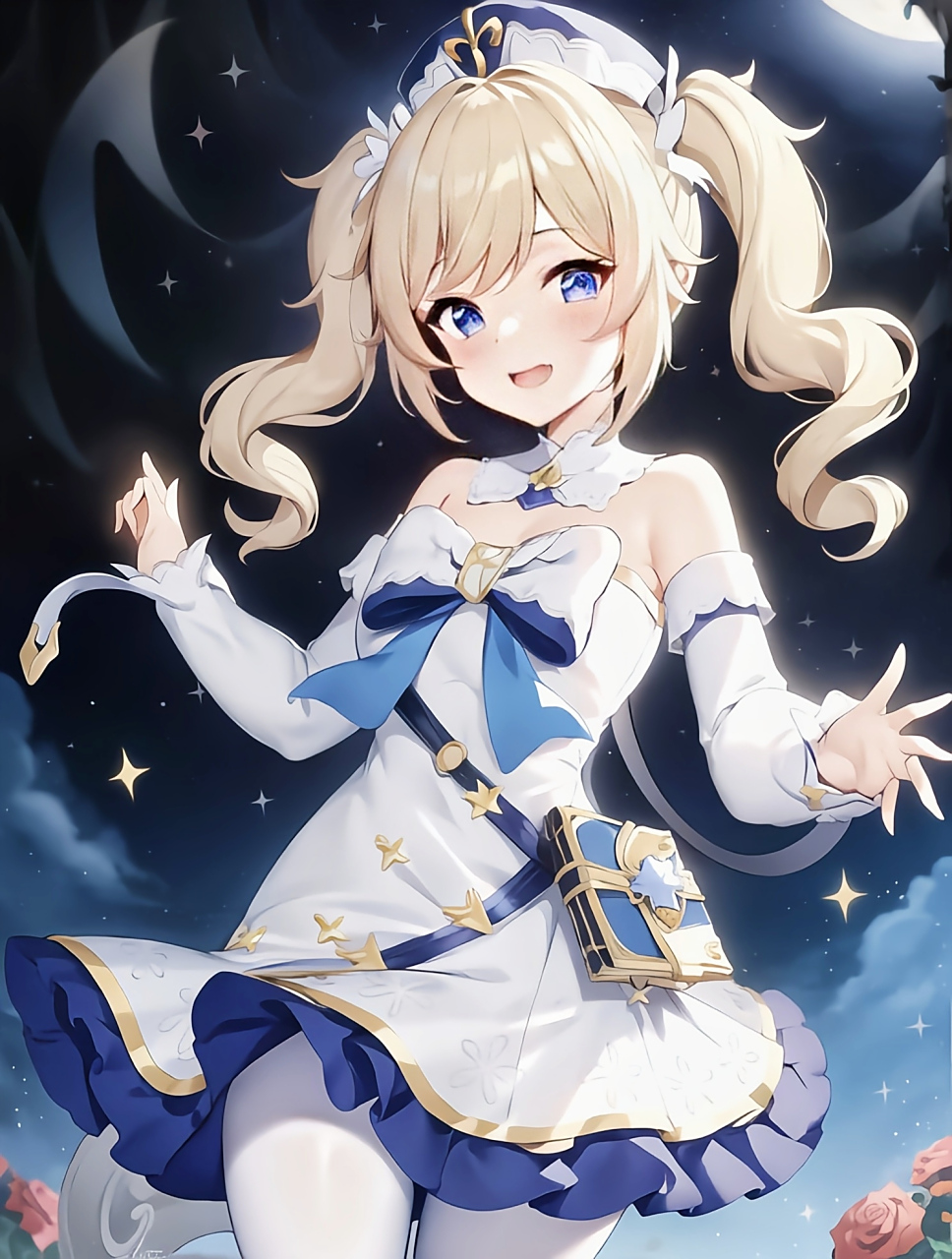 芭芭拉在月光之下跳舞,看起来格外美丽,真的是太漂亮了[滑稽]#原神