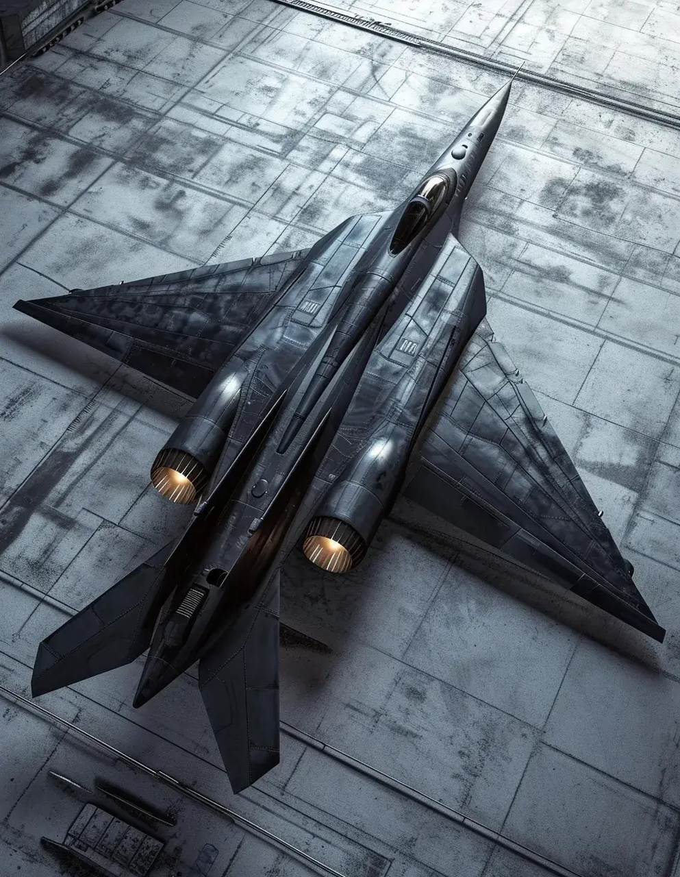 一组ai生成的未来战机作品,采用了隐身布局,具有低可探测的特点.