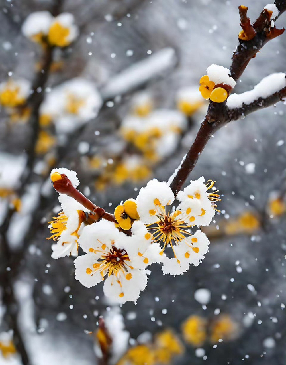 冬天的美,尽在这一刻的腊梅飘香中.#用一张图形容冬季