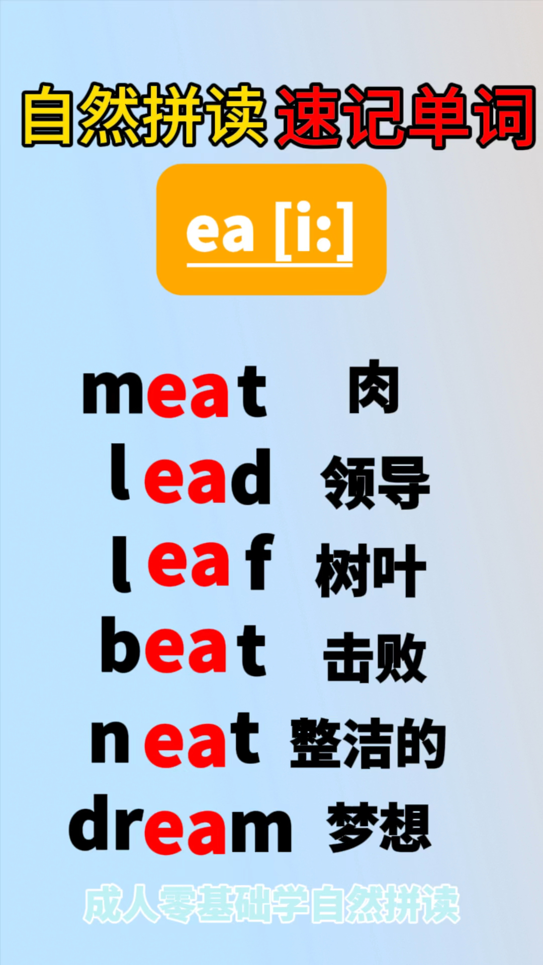 clean中的ea发什么音标