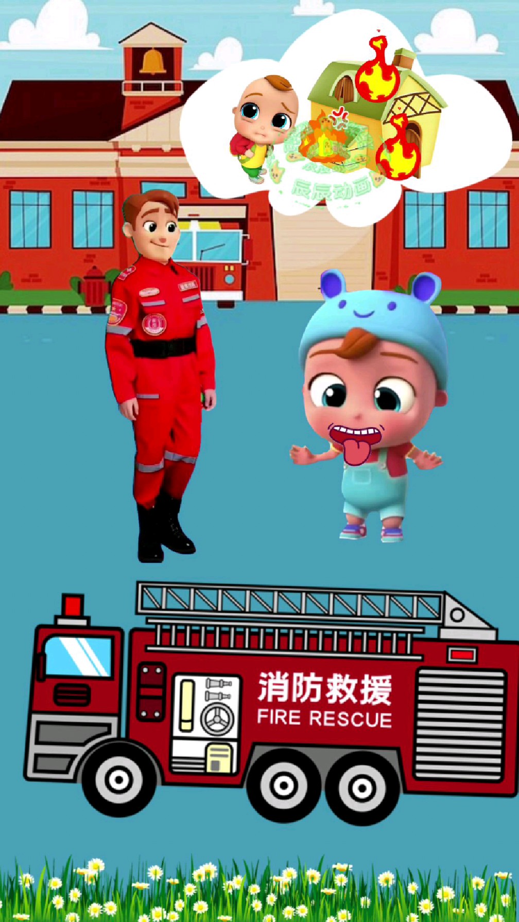发现火情记得找消防员叔叔#儿童动画-度小视