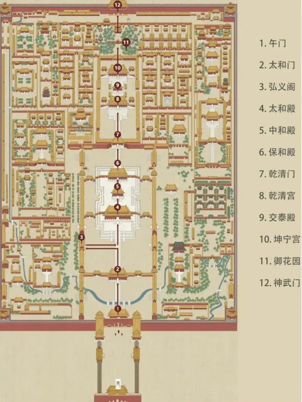 北京故宫的地理位置图片