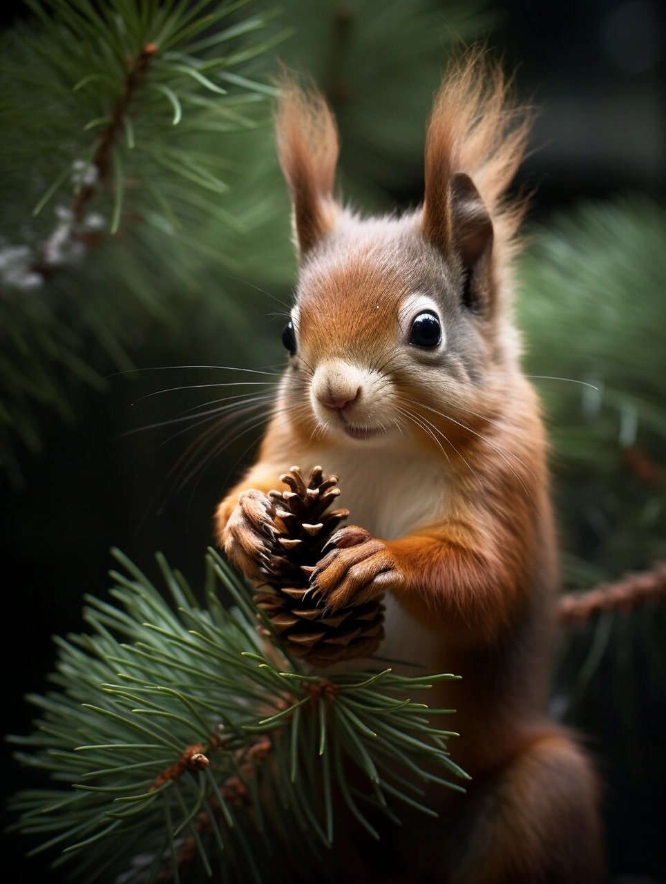 分享给有艺术细胞的你,绘画素材:小松鼠  可爱的小松鼠,还找松果呢.